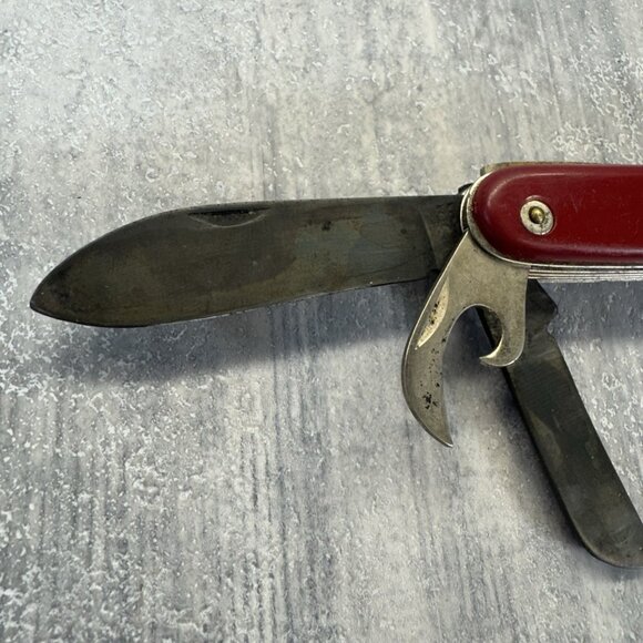 Vintage Pastor Aleman Red Camp/Utility Knife Swiss Army Knife - ULTRA RARE - Picture 5 of 10